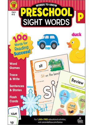cover image of Words to Know Sight Words, Grade Preschool